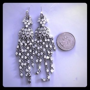 Long crystal earrings